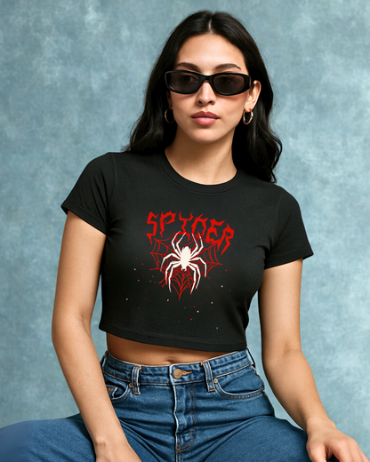 SPIDER - Black Crop top