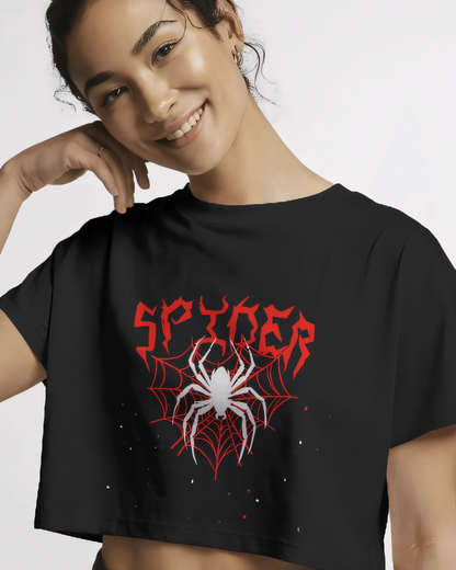 SPIDER - Black Crop top