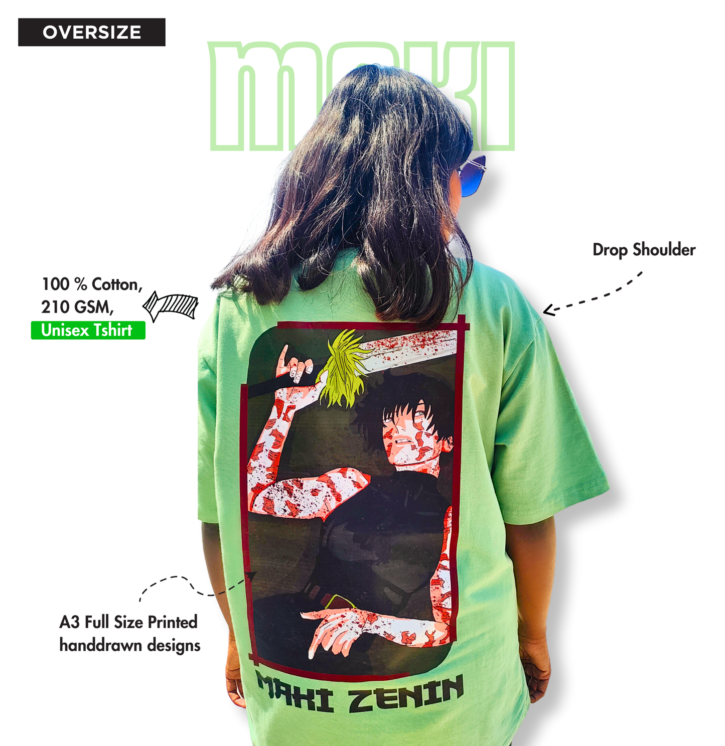 Maki Zenin Oversized Unisex Tshirt