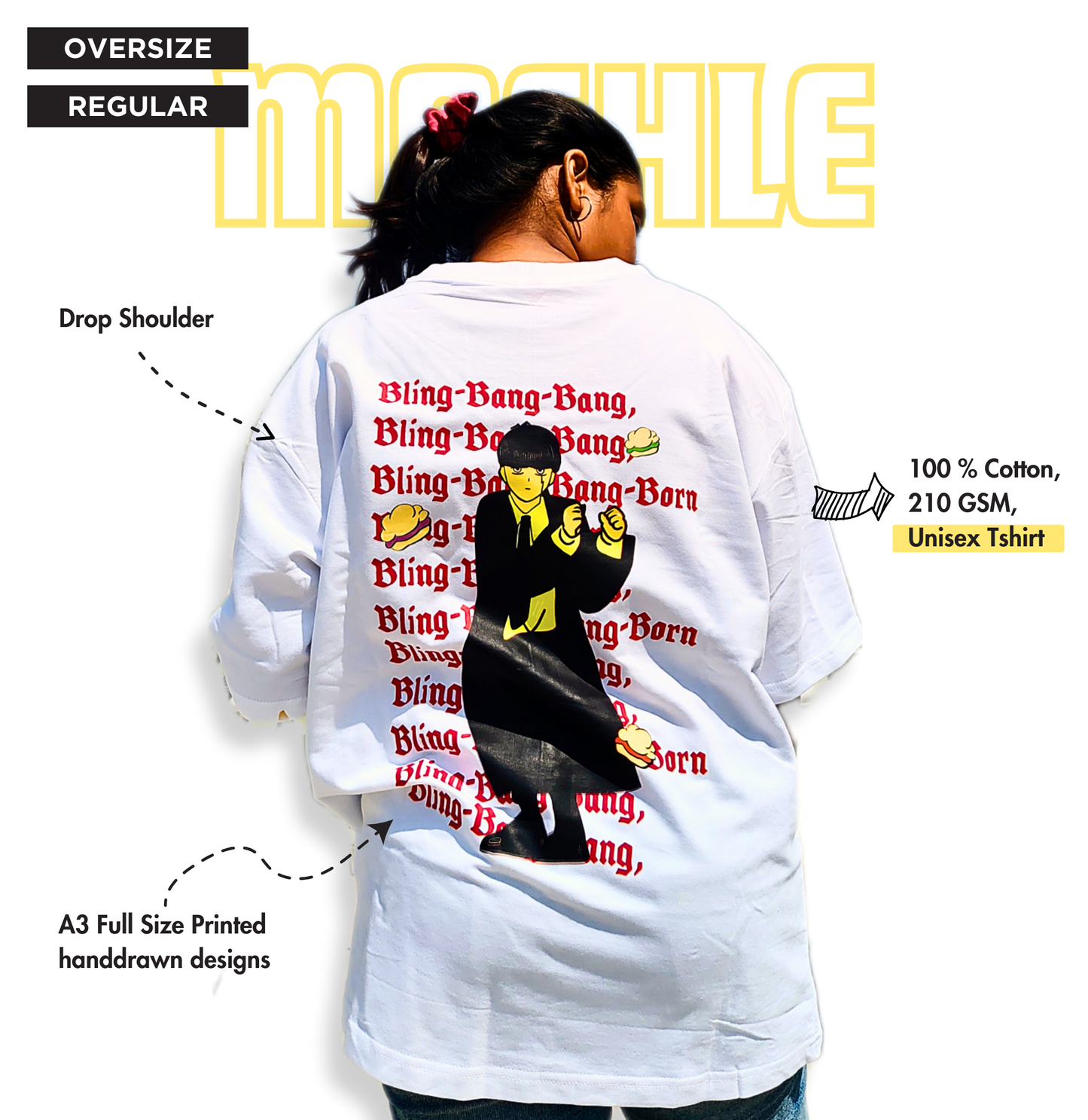 Mashle Dance Tshirt | Mashle: Magic and Muscles Oversize fit Unisex Tshirt | Bling bang bang Dance tees